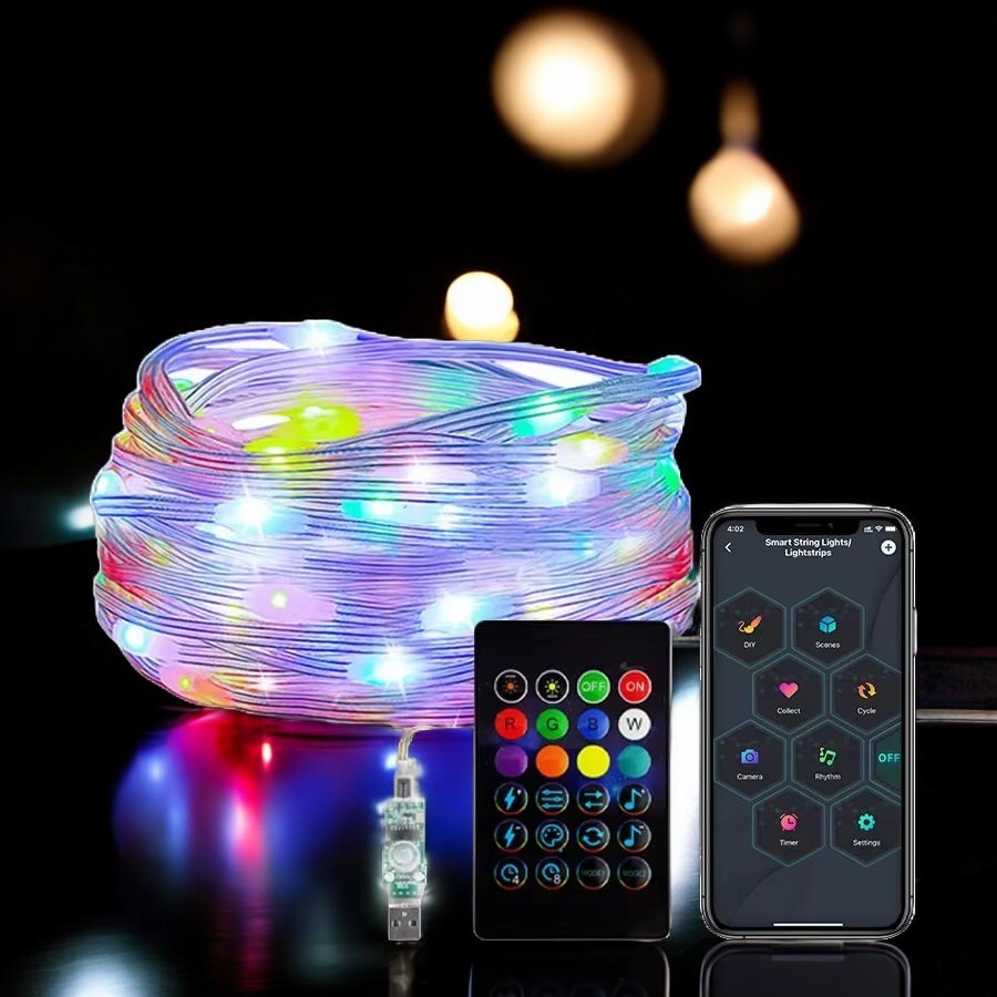 Dreamcolor Rgb Led Strip WS2812B Bluetooth Smart String Fairy Lights Christmas Garland Light Waterproof for Party Curtain Room