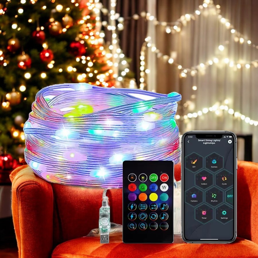 Dreamcolor Rgb Led Strip WS2812B Bluetooth Smart String Fairy Lights Christmas Garland Light Waterproof for Party Curtain Room